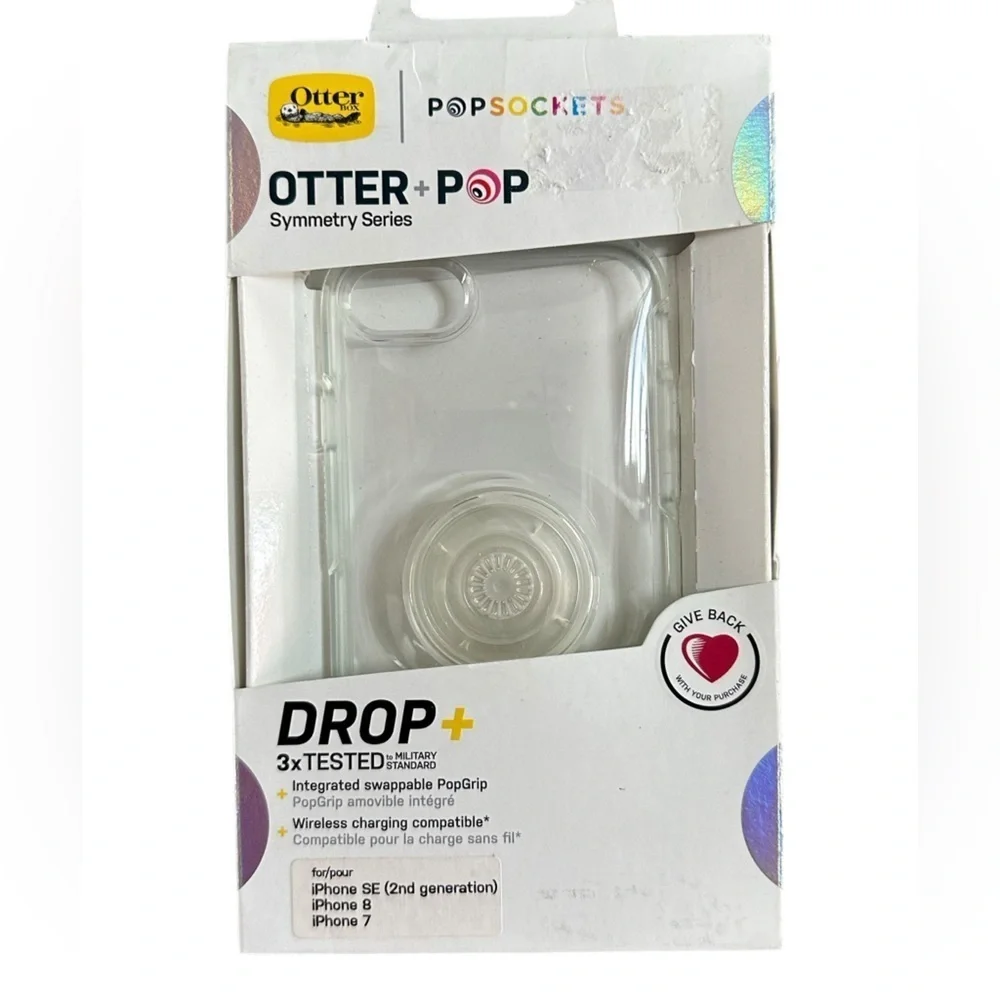 OtterBox Otter + Pop Symmetry Series iPhone Clear Case Wireless Charging NIB
